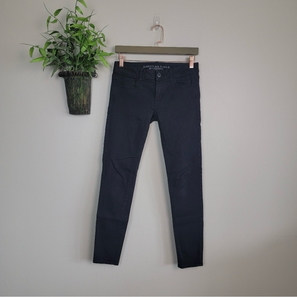 ✨ Y2K American Eagle Jegging Black Wash Low Rise Skinny Stretch Jeans 2